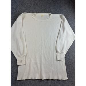 VINTAGE 80s Gimbels Thermal Shirt Mens XL Waffle Knit Long Sleeve Baselayer Tee